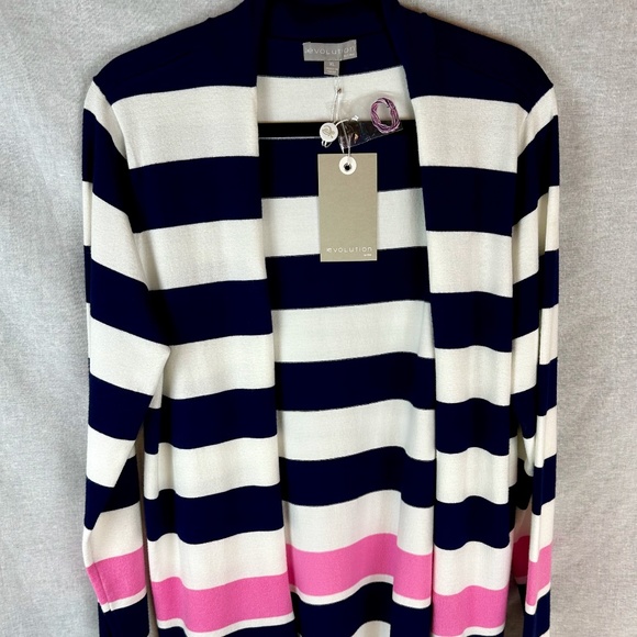 Evolution Sweater Blu/White stripped New with Tags Size XL - Picture 1 of 3